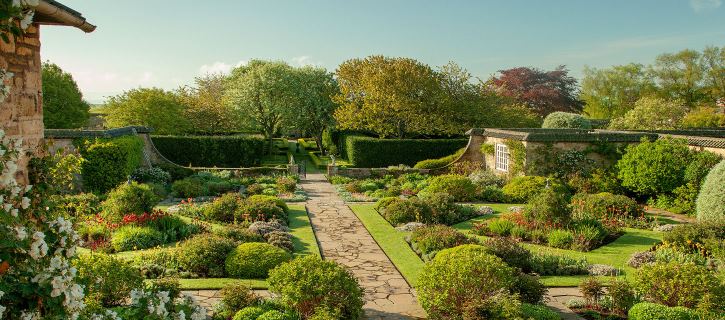 View down the the gardens from Greywalls Hotel