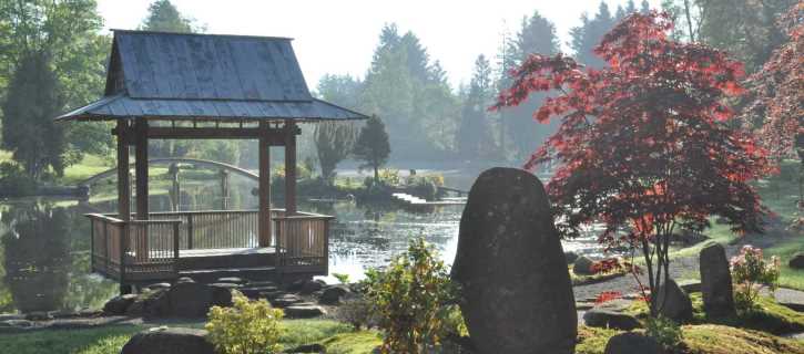 View across the central pond